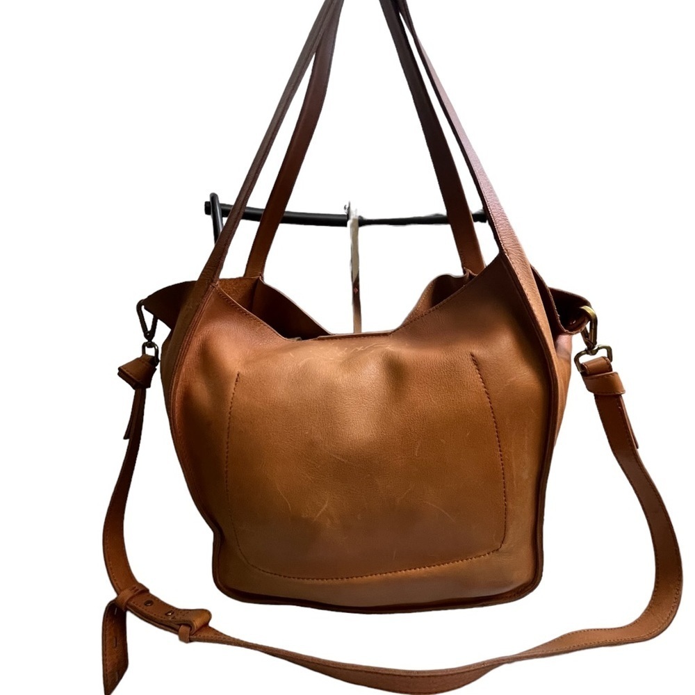 Madewell Medium Leather Transport Tote, English saddle - Picture 9 of 16